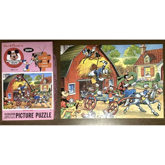 Walt Disney's Mickey Mouse Club On the Farm Jigsaw Puzzle 100 pcs • Jaymar 139 - Picture 1 of 3